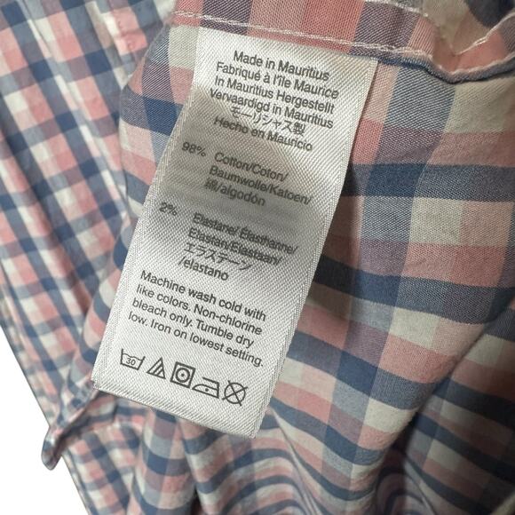 J. Crew Flex Washed Slim Fit Pink and Blue Check Button Down Shirt XL - Picture 4 of 6